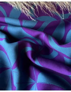Tissu twill de viscose Purple retro - My Dress Made 2