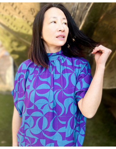 Tissu twill de viscose Purple retro - My Dress Made