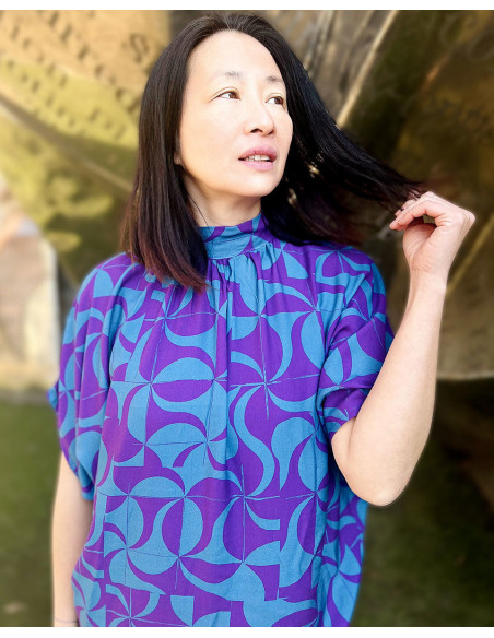 Tissu twill de viscose Purple retro - My Dress Made