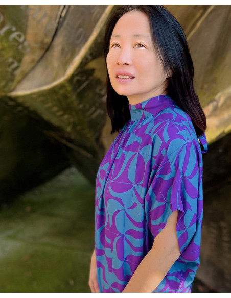 Tissu twill de viscose Purple retro - My Dress Made