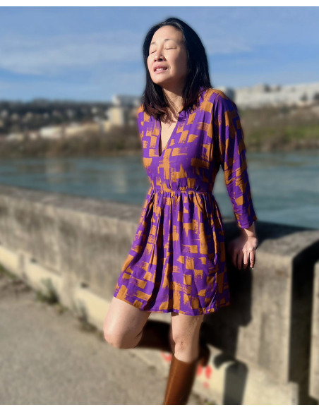 Tissu twill de viscose Purple rain - My Dress Made