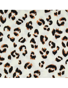 Tissu double gaze Fauve - Écru et marron 2