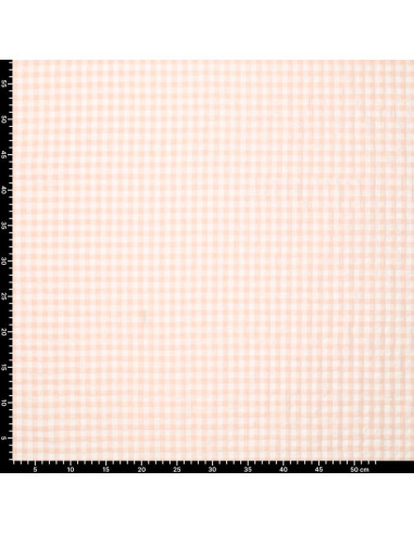 Tissu Seersucker à carreaux - Naturel