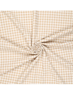 Tissu Seersucker à carreaux - Beige