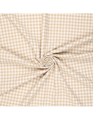 Tissu Seersucker à carreaux - Beige