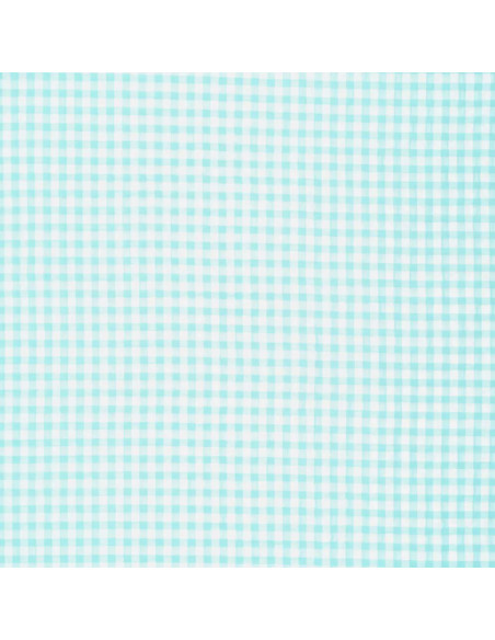 Tissu Seersucker à carreaux - Bleu turquoise