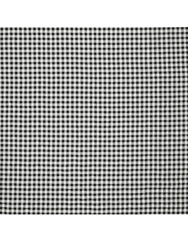 Tissu Seersucker à carreaux - Noir