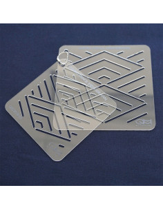 Set de 2 gabarits pour sashiko stencil - Hishi-Seikaiha