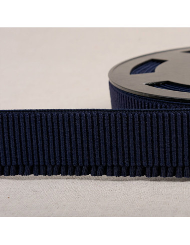 Élastique bord côte pour jupe - Bleu marine