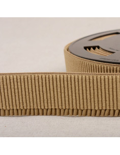 Élastique bord côte pour jupe - Beige