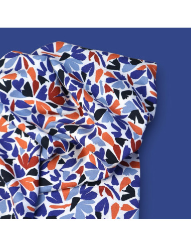 Tissu crêpe de viscose Petra Leia - Bleu