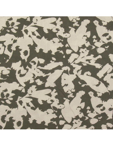 Tissu viscose fantaisie - Abstrait kaki