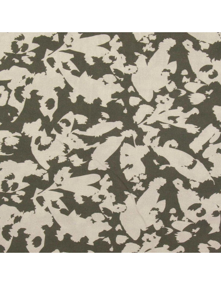 Tissu viscose fantaisie - Abstrait kaki
