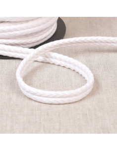 Cordon double passepoil chevrons - Blanc