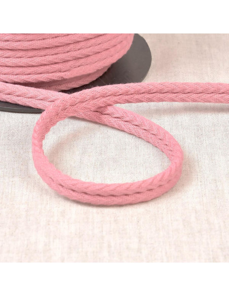 Cordon double passepoil chevrons - Vieux rose