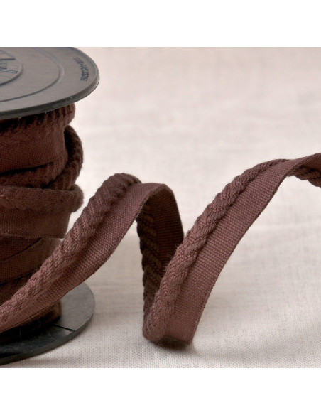 Cordon passepoil chevrons - Marron foncé