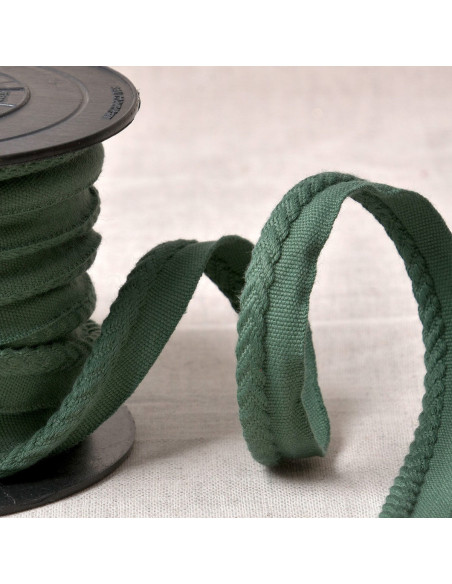 Cordon passepoil chevrons - Vert bouteille