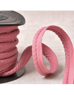 Cordon passepoil chevrons - Vieux rose