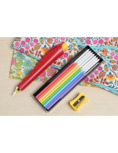 Crayon craie porte mine + craies + taille crayon 2