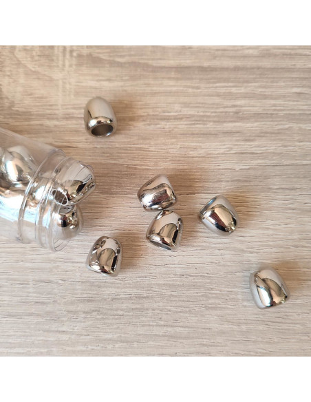 Embout clochette plastique pour cordons - Argent