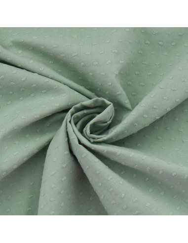 Tissu coton plumetis - Vert de gris