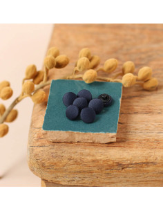Bouton recouvert satin sur pied 10 mm - Denim