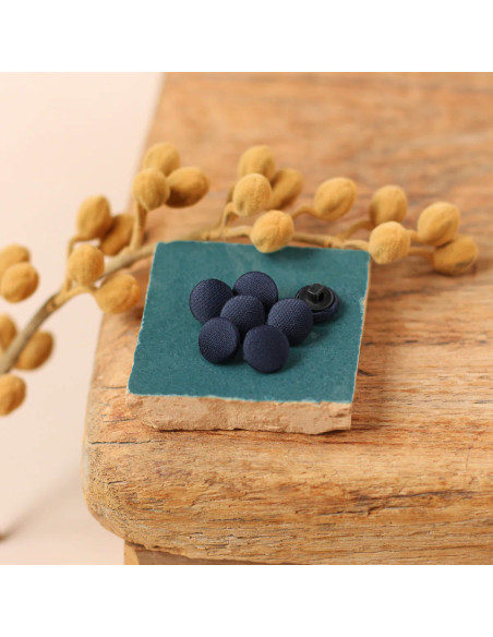 Bouton recouvert satin sur pied 10 mm - Denim