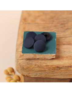 Bouton recouvert satin sur pied 18 mm - Denim