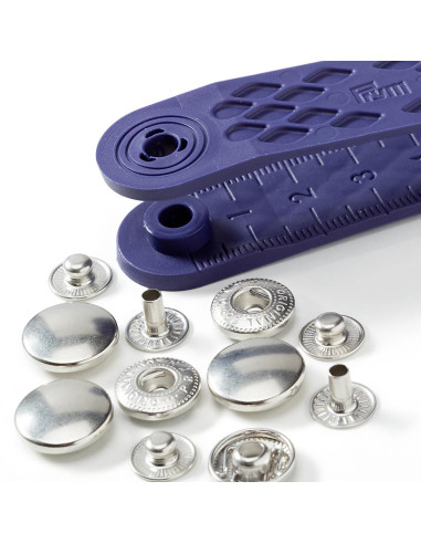 Multipac de 100 boutons pression Anorak - Argent 15 mm