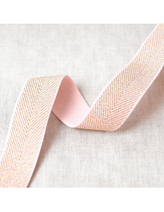 Élastique chevron métallique - Rose et or