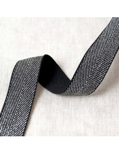 Élastique chevron métallique - Noir et argent