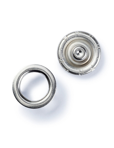 Multipac de 200 boutons pression Jersey - Argent 10mm