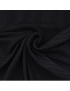 Tissu jersey coton côtelé - Noir