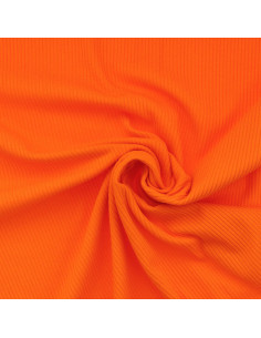 Tissu jersey coton côtelé - Orange