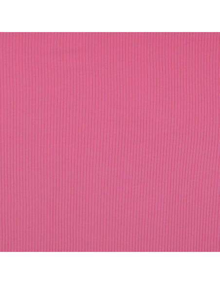 Tissu jersey coton côtelé - Rose