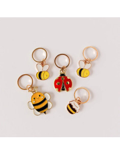 Lot de 5 anneaux marqueurs de maille - Bee Happy 2