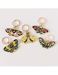 Lot de 5 anneaux marqueurs de maille - Papillons 2