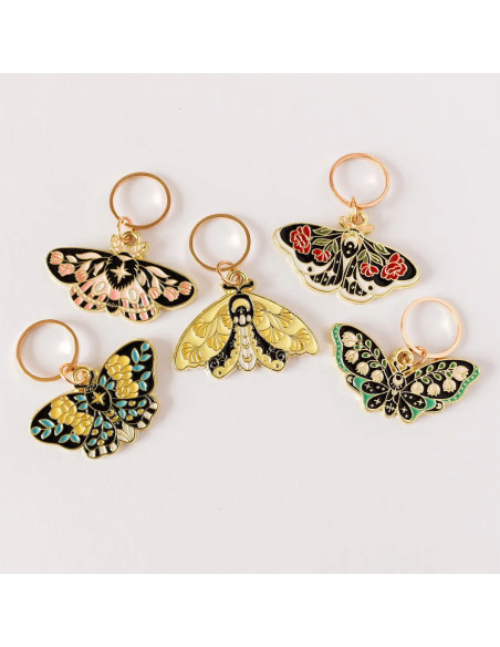 Lot de 5 anneaux marqueurs de maille - Papillons