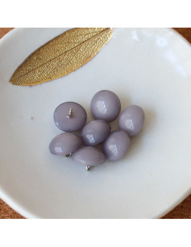 Bouton demi-sphère à queue - Gris
