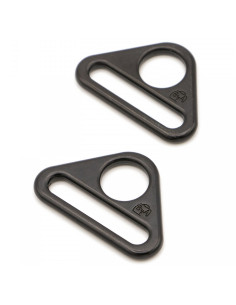 Set de 2 anneaux triangulaires passant 25 mm noir