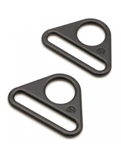 Set de 2 anneaux triangulaires passant 38 mm noir
