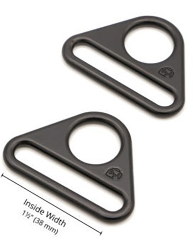 Set de 2 anneaux triangulaires passant 38 mm noir