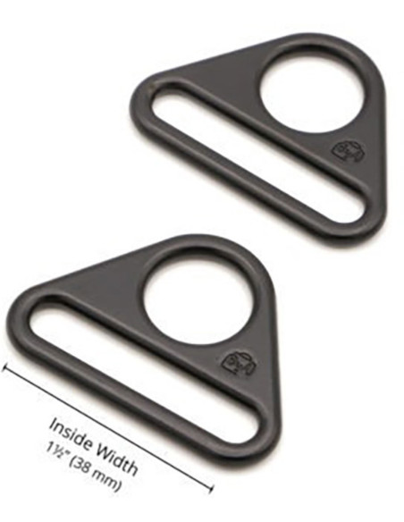 Set de 2 anneaux triangulaires passant 38 mm noir
