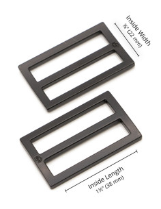 Set de 2 boucles coulissantes 22 x 38 mm noir 2