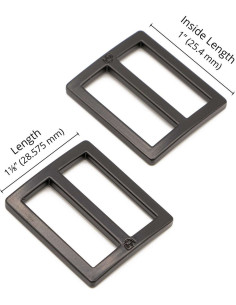 Set de 2 boucles coulissantes 28 x 25 mm noir 2