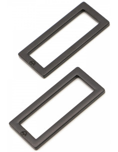 Set de 2 boucles rectangulaires 13 x 38 mm noir