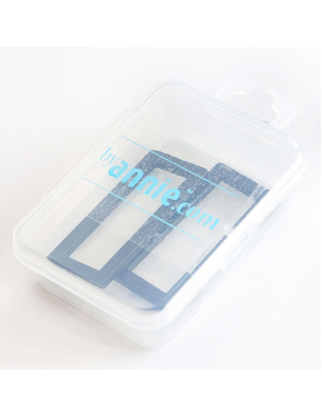 Set de 2 boucles rectangulaires 13 x 38 mm noir