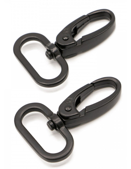 Set de 2 mousquetons passant 25 mm noir