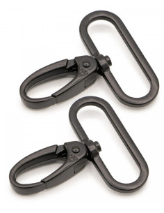 Set de 2 mousquetons passant 38 mm noir