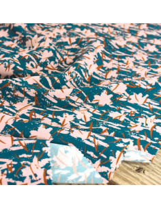 Tissu popeline de viscose Craie bleu pétrole - Églantine & Zoé